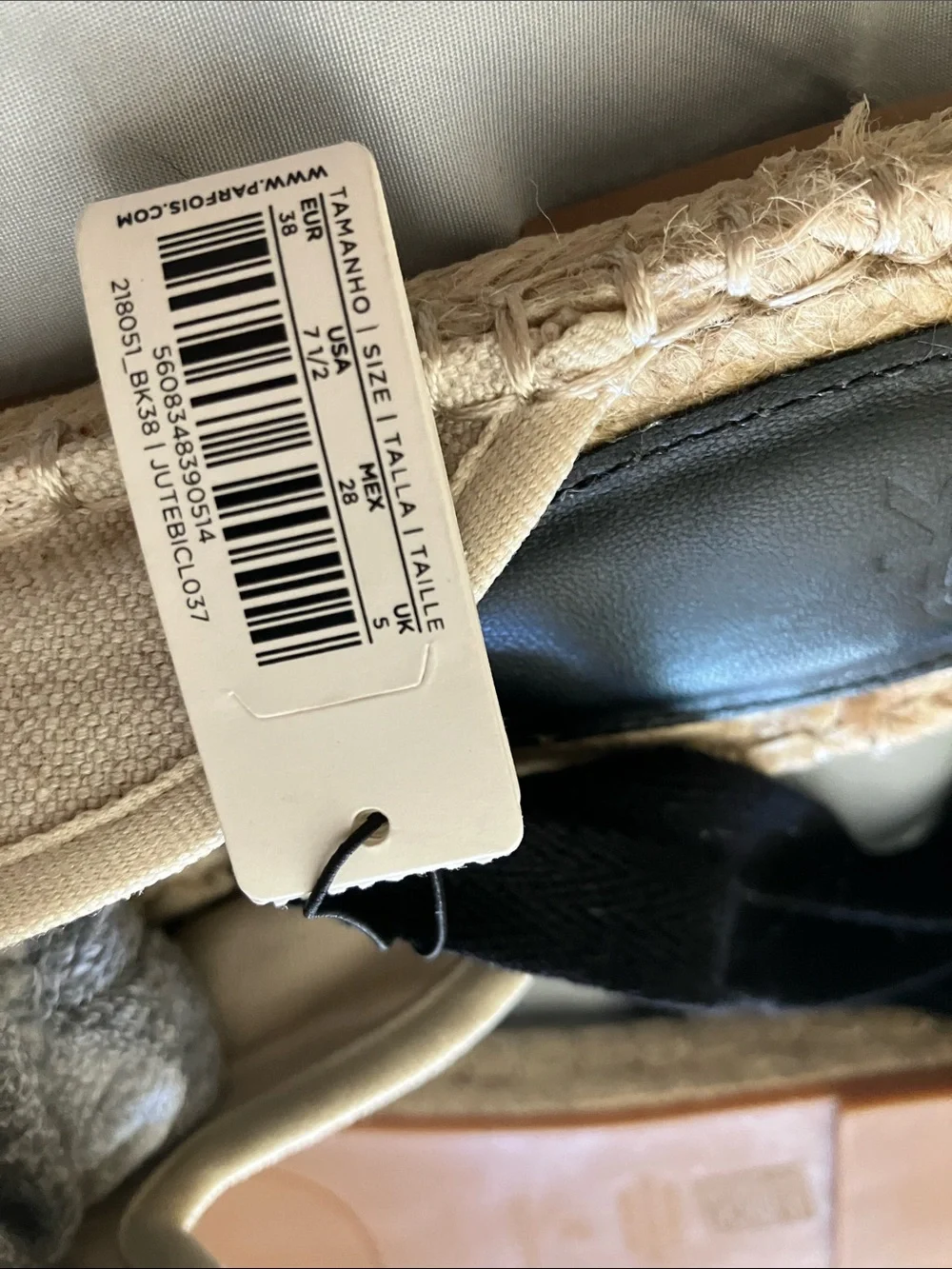 Parfois - beige and Black Espadrille Lace-Up Flats